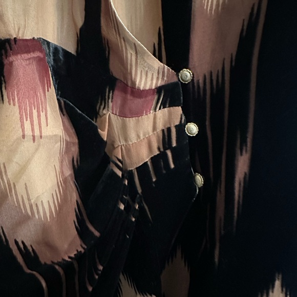 Pinko Velvet Flocked Abstract Mini Wrap Dress EUC - Picture 4 of 11